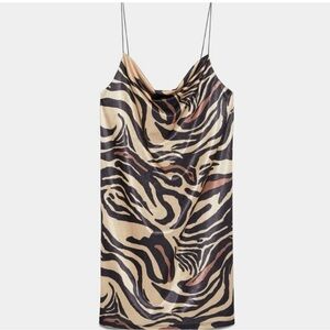 Zara Zebra Print Dress in Black and Cream